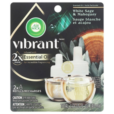 Air Wick Vibrant Plug-in Scented Oil Refills, White Sage & Mahogany - 2-.67 Fl. Oz. - 2-.67 FZ - Image 1