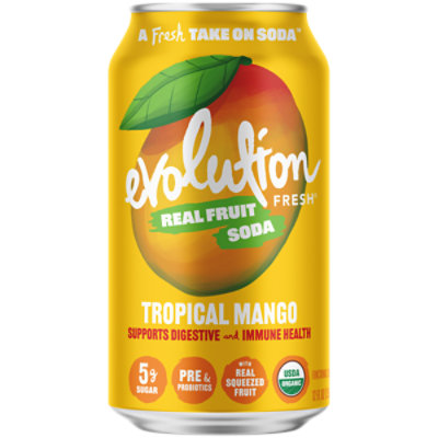 Evolution Fresh Organic Tropical Mango Soda - 12 Oz - Image 1