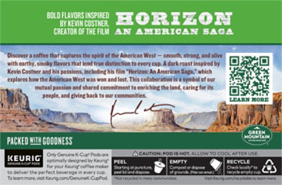 Green Mountain Coffee Roasters Horizon Blend Coffee by Kevin Costner Keurig K Cup Pods  - 10 Count - Image 5