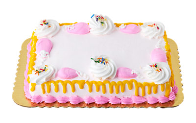 White Drizzled Cake 1/4 Sheet - Each - Image 1