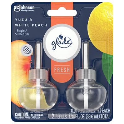 Glade Fresh Plugins Scented Oils Refills Yuzu & White Peach - 2-.67 Fl. Oz. - Image 1