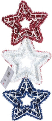 Seasonal Celebrations Tinsel Tri Stars Danglers - Each - Image 3