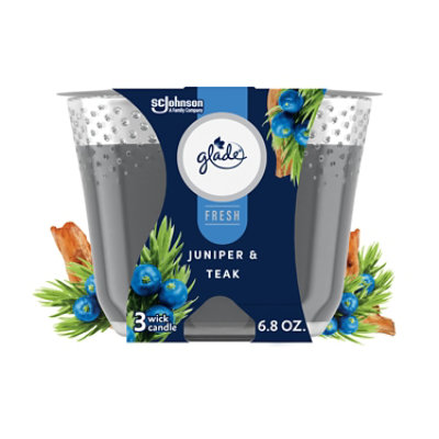 Glade Fresh 3 Wick Candle Juniper & Teak - 6.8 Oz. - Image 2