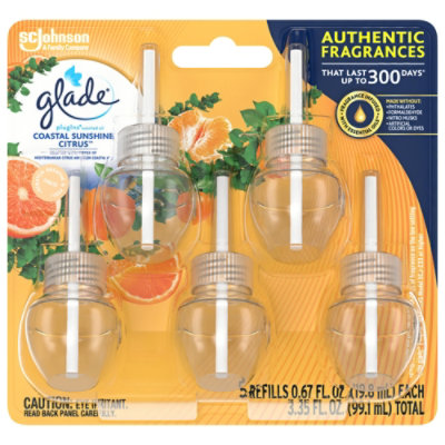 Glade Plugins Scented Oil Refills Coastal Sunshine Citrus - 5-.67 Fl. Oz. - Image 1