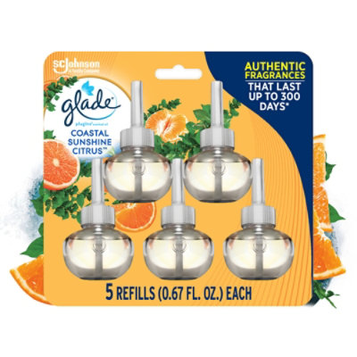 Glade Plugins Scented Oil Refills Coastal Sunshine Citrus - 5-.67 Fl. Oz. - Image 2