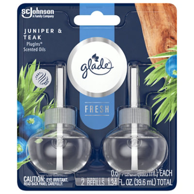 Glade Fresh Plugins Scented Oils Refills Juniper & Teak - 2-.67 Fl. Oz. - Image 1