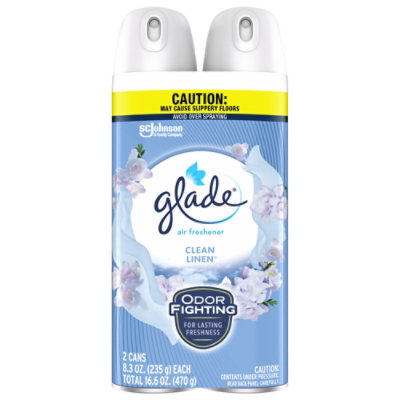 Glade Aerosol Air Freshener Clean Linen - 2-8.3 Oz. - Image 1