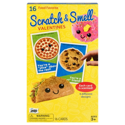 Mello Smello Scratch & Smell Valentines  Food Favorite Ages 3+ Card - 16 Count - Image 1