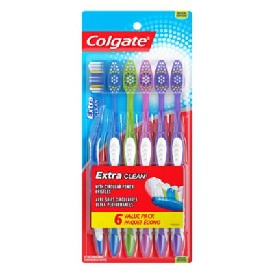 Colgate Extra Clean Original Manual Toothbrush - 6 Count - Image 3