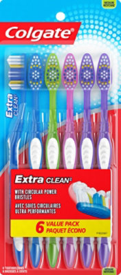 Colgate Extra Clean Original Manual Toothbrush - 6 Count - Image 2