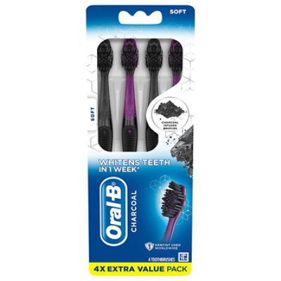 Oral-b Charcoal Soft Toothbrush - 4 Count - Image 1