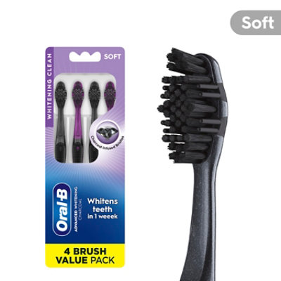 Oral-b Charcoal Soft Toothbrush - 4 Count - Image 1