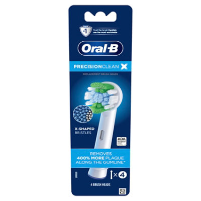 Oral B Precision Clean Electric Toothbrush Replacement Brush Heads - 4 Count - Image 1