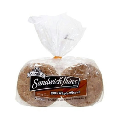 Arnold 100 percent Whole Wheat Sandwich Thin - 1.5 Ounce - 96 count - Image 1