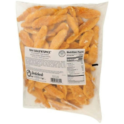 Brakebush SmartShapes Gold N Spice Breaded Chicken Breast Strip - 5 Pound (Pack of 2) - Image 1