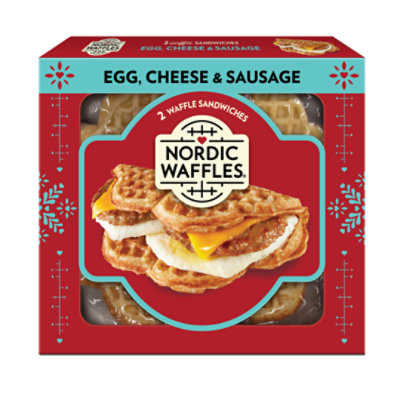 Nordic Waffles Egg Cheese And Sausage Waffle Sandwich - 13.3 Oz - Image 2