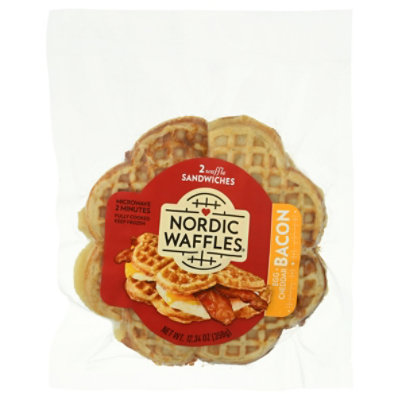 Nordic Waffles Egg Bacon And Cheddar Waffle Sandwich - 11.45 Oz - Image 3