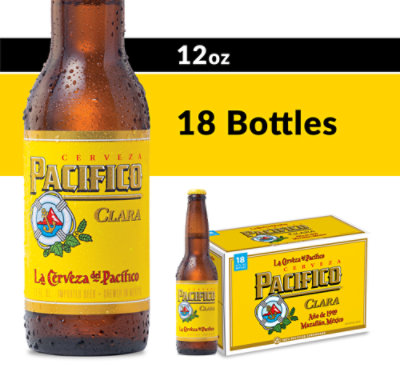 Pacifico Mexican Lager Beer bottles - 18-12 Fl. Oz. - Image 1