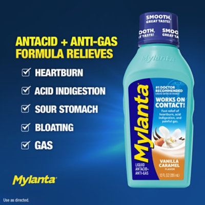 Mylanta Liquid Antacid & Antigas Vanilla Caramel Flavor - 12 Fl. Oz. - Image 2