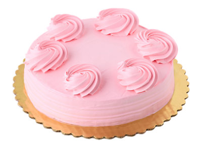 White Cake W/strawberry Bettercrem 8inch Single Layer - Each - Image 1