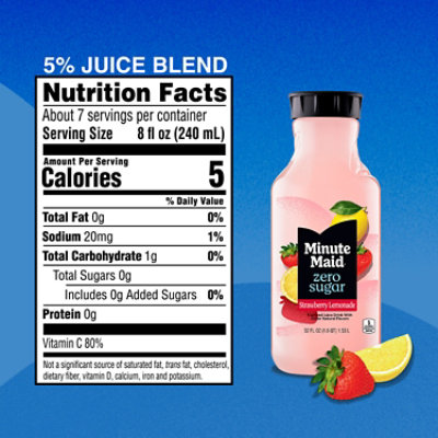 Minute Maid Zero Sugar Strawberry Lemonade Bottle - 52 Fl. Oz. - Image 5