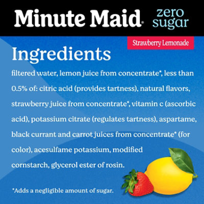 Minute Maid Zero Sugar Strawberry Lemonade Bottle - 52 Fl. Oz. - Image 2