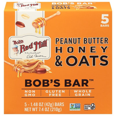 Bobs Red Mill Peanut Butter Bar Honey Oats - 7.4 Oz - Image 2