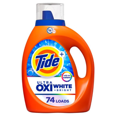 Tide He Plus Ultra Oxi White Original Scent Liquid Laundry Detergent - 105 Fl. Oz. - Image 1