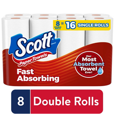 Scott Double Roll Choose A Size Towel 8 pack - 8 roll - Image 1