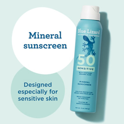Blue Lizard Sensitive Mineral Spf 50 Sunscreen Spray - 5 Oz - Image 2