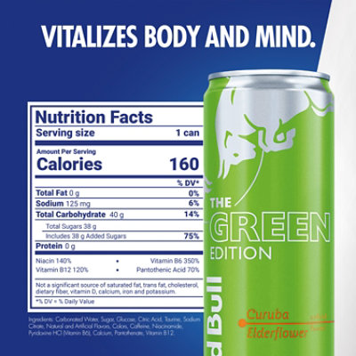Red Bull Green Edition Curuba Elderflower Energy Drink - 4 - 12 Fl. Oz. - Image 2