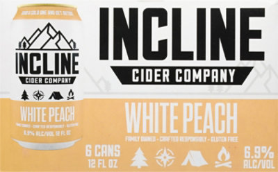 Incline Cider Company White Peach Cider Beer - 6-12 Fl. Oz. - Image 5