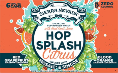 Sierra Nevada Hop Splash Citrus Sparkling Hop-Infused  Water - 6-12 Fl. Oz. - Image 6