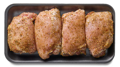 Chicken Thighs Bonless Skinless California Garlic Medley Seasoning - LB - Image 1