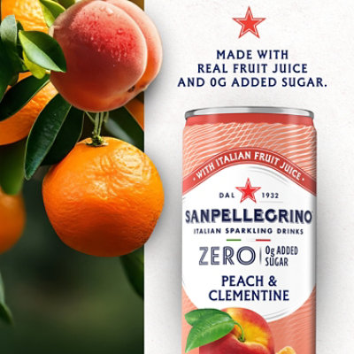 Sanpellegrino Italian Sparkling Drink Zero Sugar Peach and Clementine - 6 - 11.15 Fl. Oz. - Image 2