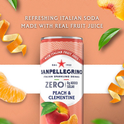 Sanpellegrino Italian Sparkling Drink Zero Sugar Peach and Clementine - 6 - 11.15 Fl. Oz. - Image 3