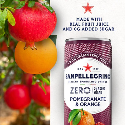 Sanpellegrino Italian Sparkling Drink Zero Sugar Pomegranate and Orange - 6 - 11.15 Fl. Oz. - Image 2