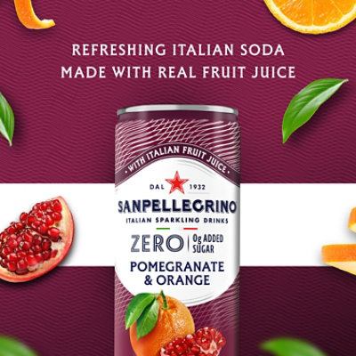 Sanpellegrino Italian Sparkling Drink Zero Sugar Pomegranate and Orange - 6 - 11.15 Fl. Oz. - Image 3