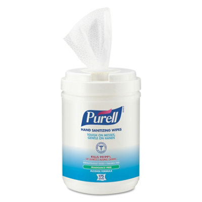 Purell Hand Sanitizing Wipes Alcohol Formula, 6 x 7, White, 175/Canister, 6 Cans per Carton - Image 1