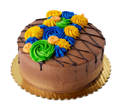 Chocolate Cake With Rosettes 7 Inch 2 Layer - Each - Image 1