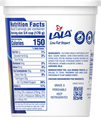 Lala Blended Mango Yogurt - 32 Oz - Image 6