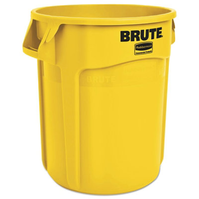 Rubbermaid Round Plastic Outdoor Trash Can, 20 Gallon, Gray - Image 1