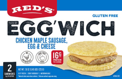 Red's Chicken Maple Sausage Egg'wich 2 Pack - 7.8 Oz - Image 2