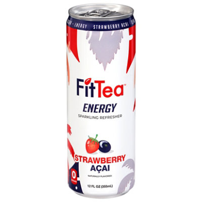 Fit Tea Energy Beverage Strawberry Acai - 12 Oz - Image 3