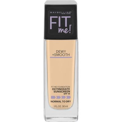 Maybelline Fit Me Dewy + Smooth Foundation SPF 18, 105 Fair Ivory, 1 Fl Oz - Image 1