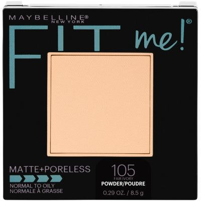Maybelline Fit Me Matte + Poreless Pressed Face Powder Makeup, 105 Fair Ivory, 0.29 Oz - Image 1