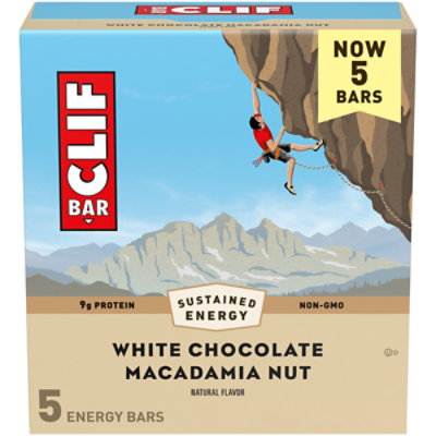 CLIF BAR White Chocolate Macadamia Nut Flavor Energy Bars - 5-2.4 Oz - Image 1