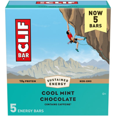 CLIF BAR Cool Mint Chocolate with Caffeine Energy Bars - 5-2.4 Oz - Image 1