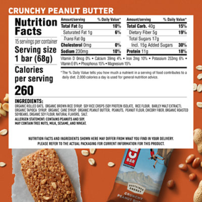 CLIF BAR Crunchy Peanut Butter Energy Bars - 15-2.4 Oz - Image 4