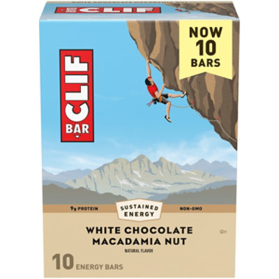 CLIF BAR White Chocolate Macadamia Nut Flavor Energy Bars - 10-2.4 Oz - Image 1